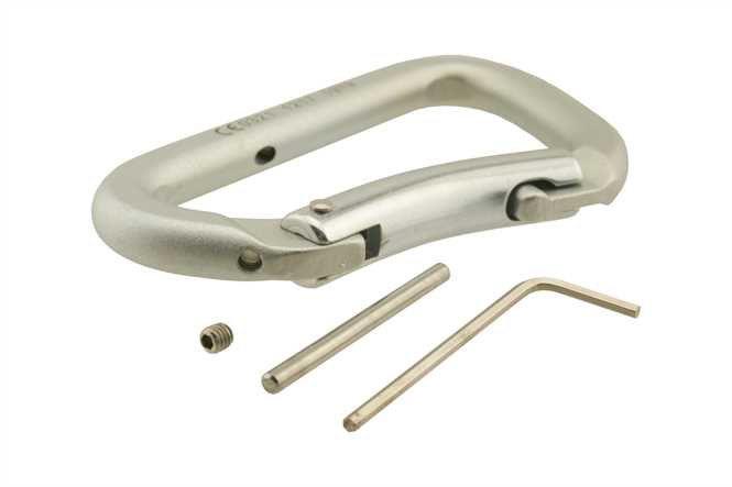 Zinc-plated steel belay carabiner - Lappas